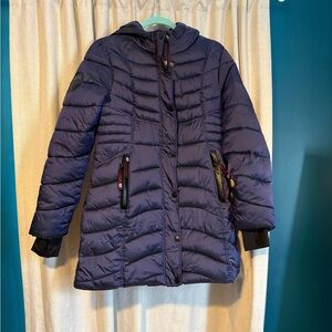 Canada Weather Gear Hooded Purple Puffer Coat Size Medium.